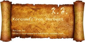 Korcsmáros Herbert névjegykártya